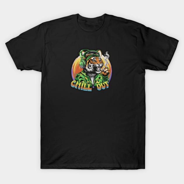 Jungle Rhythms: Stylish Hip-Hop Tiger T-Shirt by diegotorres